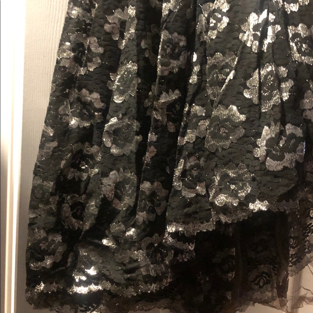 Mommy and Me Boutique Black and Silver Floral Strapless Dress - Picture 8 of 11